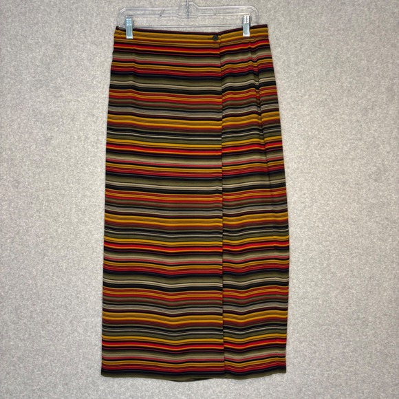 Chaus Dresses & Skirts - Vintage 90s y2k Striped Multicolor Wrap Maxi Skirt Women's Sz 12 Red Green Indie